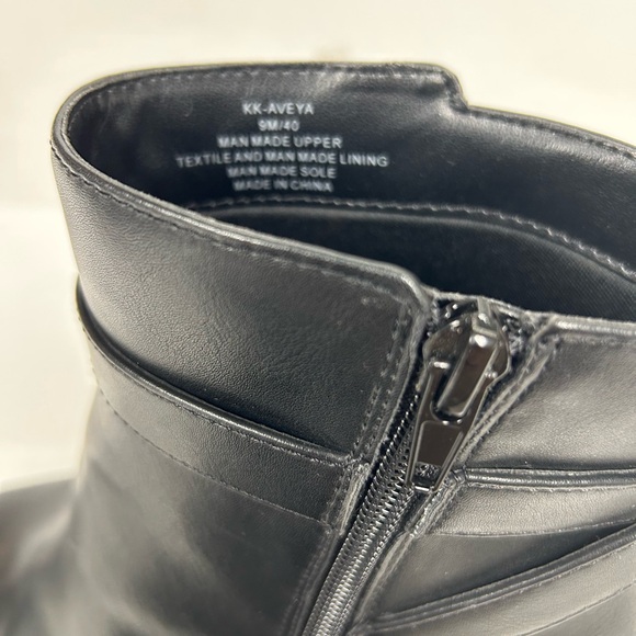 Kelly & Katie Black Ankle Boots with Buckle Detail - Picture 3 of 8